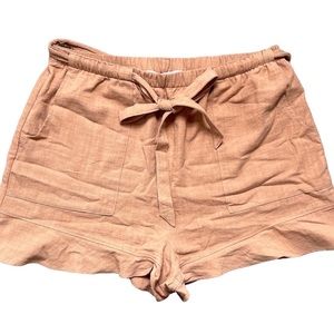 Boutique Shorts Terracotta 100% Cotton, Pockets, Ruffle Bottom Hem Size Large